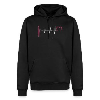 Basson -Musique battement de cœur Bassoniste - Sweat à capuche Premium bio Homme - noir - Devant - Nico (187cm)
