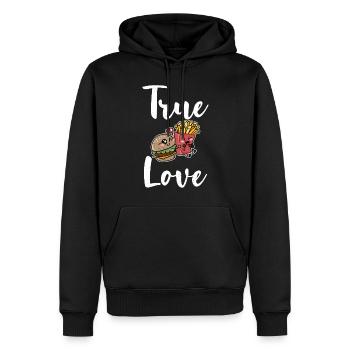 Burger Lover Cadeau - Sweat à capuche Premium bio Homme - noir - Devant - Nico (187cm)