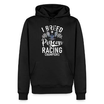 Drôle de pigeon Fancier & Pigeons Whisperer Pigeon voyageur - Sweat à capuche Premium bio Homme - noir - Devant - Nico (187cm)