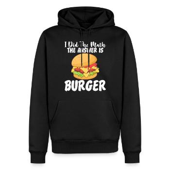Burger Lover Cadeau - Sweat à capuche Premium bio Homme - noir - Devant - Nico (187cm)