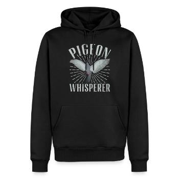 Drôle de pigeon Fancier & Pigeons Whisperer Pigeon voyageur - Sweat à capuche Premium bio Homme - noir - Devant - Nico (187cm)