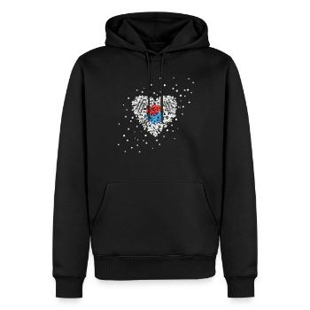 Corée du Sud Corée du Sud Drapeau Corée du Sud Corée du Sud - Sweat à capuche Premium bio Homme - noir - Devant - Nico (187cm)