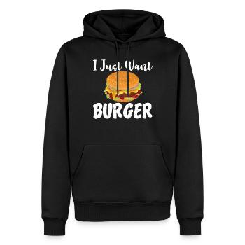 Burger Lover Cadeau - Sweat à capuche Premium bio Homme - noir - Devant - Nico (187cm)