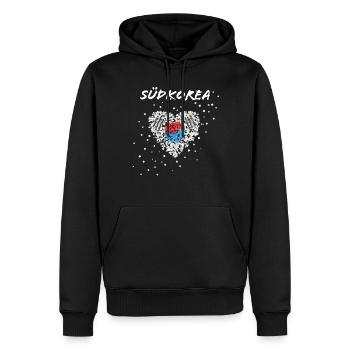 Corée du Sud Corée du Sud Drapeau sud-coréen - Sweat à capuche Premium bio Homme - noir - Devant - Nico (187cm)