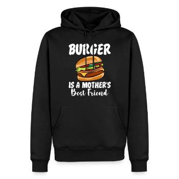 Burger Lover Cadeau - Sweat à capuche Premium bio Homme - noir - Devant - Nico (187cm)