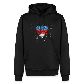 Serbie Drapeau serbe Drapeau serbe - Sweat à capuche Premium bio Homme - noir - Devant - Nico (187cm)