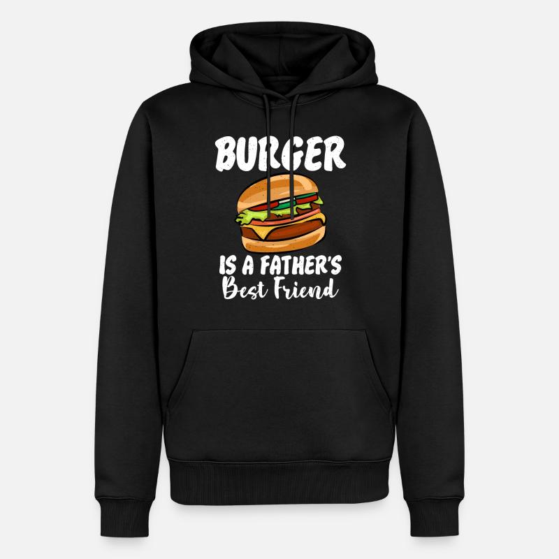 Burger Lover Geschenk - Männer Premium Bio Hoodie - Schwarz