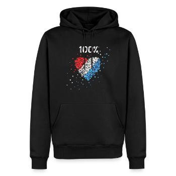 Pays-Bas Oranje Dutch Fanblock Holland - Sweat à capuche Premium bio Homme - noir - Devant - Nico (187cm)
