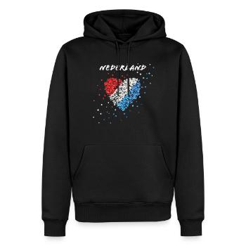 Pays-Bas Pays-Bas Drapeau néerlandais - Sweat à capuche Premium bio Homme - noir - Devant - Nico (187cm)