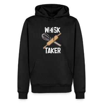Whisk Taker Baker Funny Baking Baking Bakery - Sweat à capuche Premium bio Homme - noir - Devant - Nico (187cm)