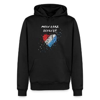 Pays-Bas battement de cœur Orange DutchHolland - Sweat à capuche Premium bio Homme - noir - Devant - Nico (187cm)