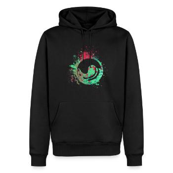 Splash Art Lacrosse - Männer Premium Bio Hoodie - Schwarz - Vorne - Nico (187cm)