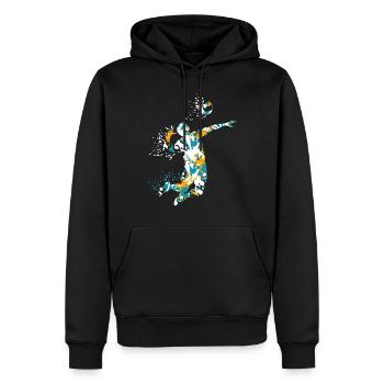 Colorful Splash Art Volleyball Player - Männer Premium Bio Hoodie - Schwarz - Vorne - Nico (187cm)