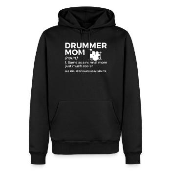 Musicien de batterie - Sweat à capuche Premium bio Homme - noir - Devant - Nico (187cm)