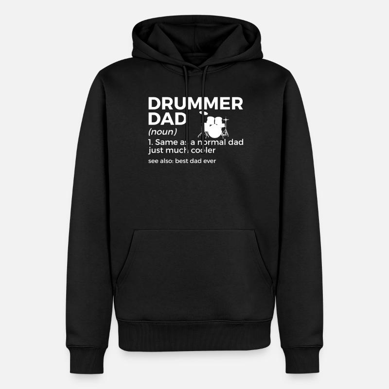 Musicien de batterie - Sweat à capuche Premium bio Homme - noir