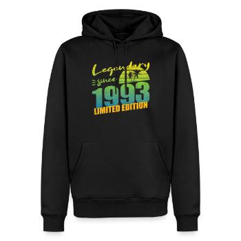 30th birthday born 1993 Legendary Since 1993 - Men’s Premium Organic Hoodie - black - Front - Nico (187cm)