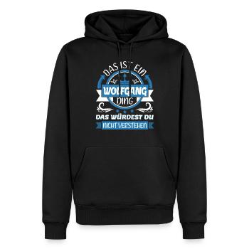 Wolfgang Name Vorname Namenstag Namensgeschenk - Männer Premium Bio Hoodie - Schwarz - Vorne - Nico (187cm)