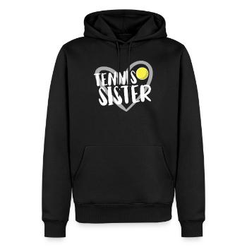 Tennis Geschenk - Männer Premium Bio Hoodie - Schwarz - Vorne - Nico (187cm)