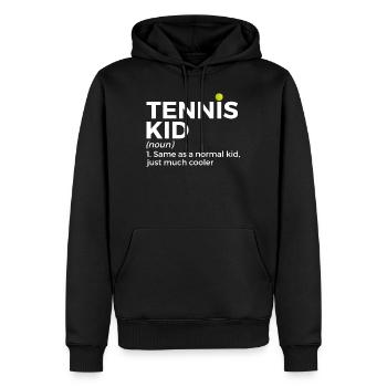 Tennis Geschenk - Männer Premium Bio Hoodie - Schwarz - Vorne - Nico (187cm)