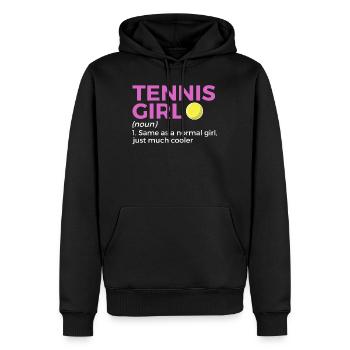 Tennis Geschenk - Männer Premium Bio Hoodie - Schwarz - Vorne - Nico (187cm)