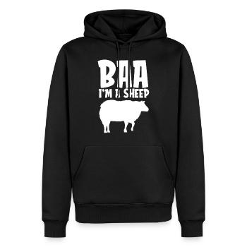 Baa I'm A Sheep Funny Lazy Halloween Costume - Men’s Premium Organic Hoodie - black - Front - Nico (187cm)