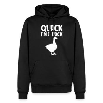 Quacksalber Ich bin eine Ente Lustiges faules Halloween Kostüm - Männer Premium Bio Hoodie - Schwarz - Vorne - Nico (187cm)