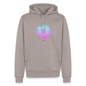 Martial arts - Men’s Premium Organic Hoodie - taupe - Front - Nico (187cm)