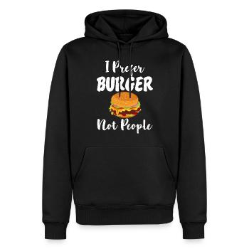 Burger Lover Cadeau - Sweat à capuche Premium bio Homme - noir - Devant - Nico (187cm)