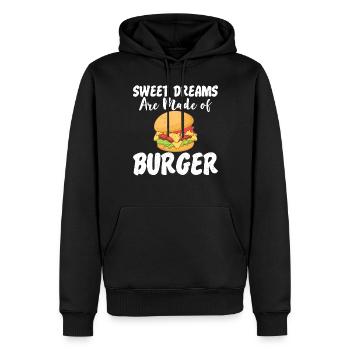 Burger Lover Cadeau - Sweat à capuche Premium bio Homme - noir - Devant - Nico (187cm)
