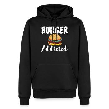 Burger Lover Cadeau - Sweat à capuche Premium bio Homme - noir - Devant - Nico (187cm)