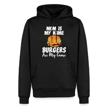 Burger Lover Cadeau - Sweat à capuche Premium bio Homme - noir - Devant - Nico (187cm)