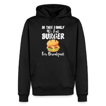 Burger Lover Cadeau - Sweat à capuche Premium bio Homme - noir - Devant - Nico (187cm)
