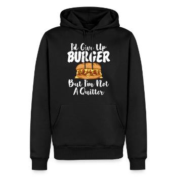 Burger Lover Cadeau - Sweat à capuche Premium bio Homme - noir - Devant - Nico (187cm)