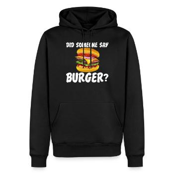 Burger Lover Cadeau - Sweat à capuche Premium bio Homme - noir - Devant - Nico (187cm)