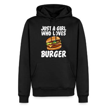 Burger Lover Cadeau - Sweat à capuche Premium bio Homme - noir - Devant - Nico (187cm)
