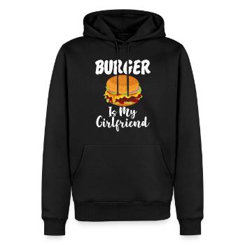Burger Lover Cadeau - Sweat à capuche Premium bio Homme - noir - Devant - Nico (187cm)