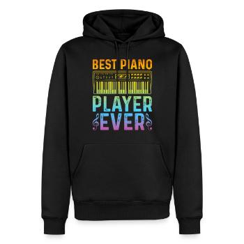 Pianist Keyboard Piano Player - Best Piano Player - Männer Premium Bio Hoodie - Schwarz - Vorne - Nico (187cm)