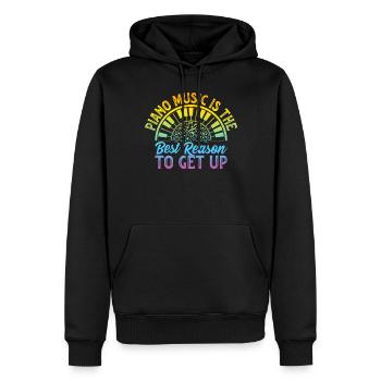 La musique de piano est la meilleure raison de se lever - Piano K - Sweat à capuche Premium bio Homme - noir - Devant - Nico (187cm)