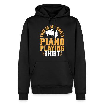 This Is My Crazy Piano Playing Shirt - Pianist Pia - Sweat à capuche Premium bio Homme - noir - Devant - Nico (187cm)