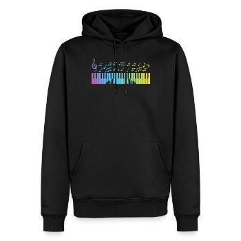 Pianiste à clavier Piano Notes de musique Pianiste Keyboar - Sweat à capuche Premium bio Homme - noir - Devant - Nico (187cm)