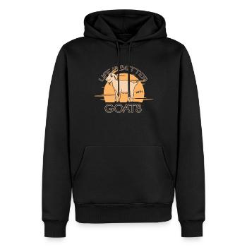 La vie est meilleure avec les chèvres Chèvre Fermier Chèvre - Sweat à capuche Premium bio Homme - noir - Devant - Nico (187cm)