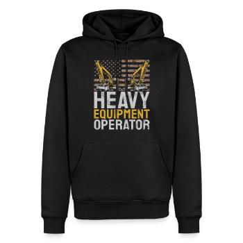 Drôles d’ouvriers de la construction et de conducteurs d’excavatrices de chantier - Sweat à capuche Premium bio Homme - noir - Devant - Nico (187cm)