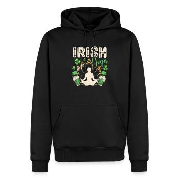Yoga irlandais-kobold-manigance Saint-Patrick - Sweat à capuche Premium bio Homme - noir - Devant - Nico (187cm)