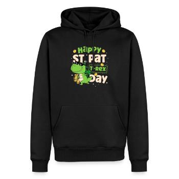 Bonne journée St. Pat T-rex Dinosaures St. Patrick - Sweat à capuche Premium bio Homme - noir - Devant - Nico (187cm)