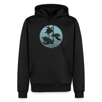 Schildkröte - Männer Premium Bio Hoodie - Schwarz - Vorne - Nico (187cm)