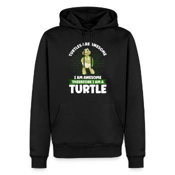 Les tortues sont géniales Je suis génial - Sweat à capuche Premium bio Homme - noir - Devant - Nico (187cm)