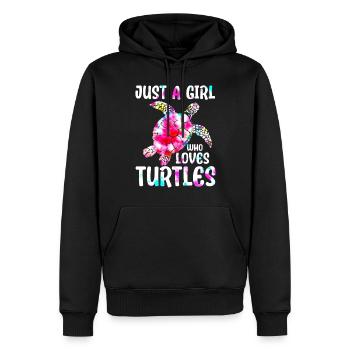 Just A Girl Who Loves Turtles - Männer Premium Bio Hoodie - Schwarz - Vorne - Nico (187cm)