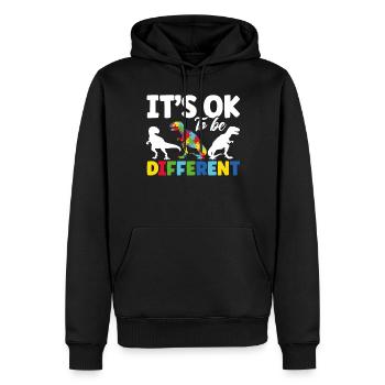 Its Ok To Be Different - Men’s Premium Organic Hoodie - black - Front - Nico (187cm)