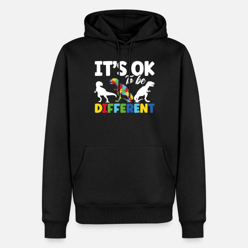 C’est OK d’être différent - Sweat à capuche Premium bio Homme - noir