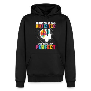 Autismus - Männer Premium Bio Hoodie - Schwarz - Vorne - Nico (187cm)